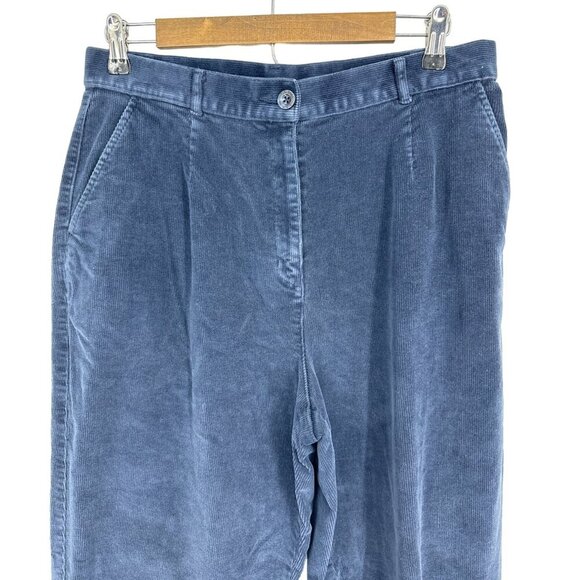 L.L. Bean Blue Original Fit Corduroy Pants Women's Size 14 Tall - Picture 3 of 11